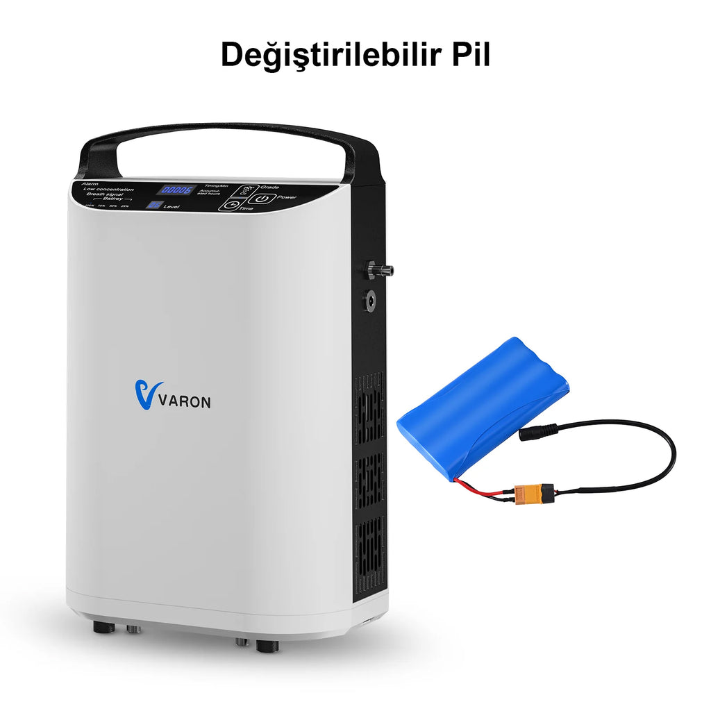 VARON VP-1 | Darbeli Akışlı Taşınabilir Oksijen Konsantratörü (1-5 ayar)