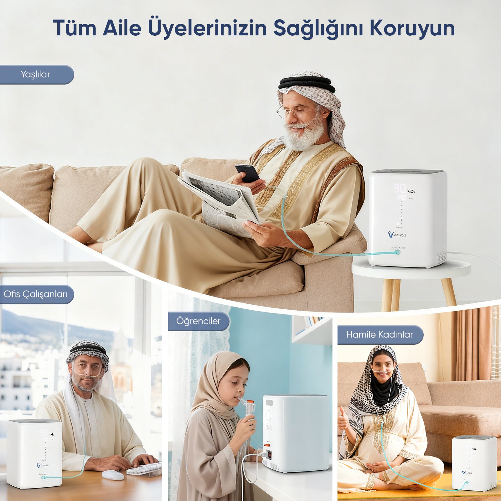 VARON VH-3 | Sürekli Akışlı Ev Tipi Oksijen Konsantratörü (1-7 ayar seçeneği)