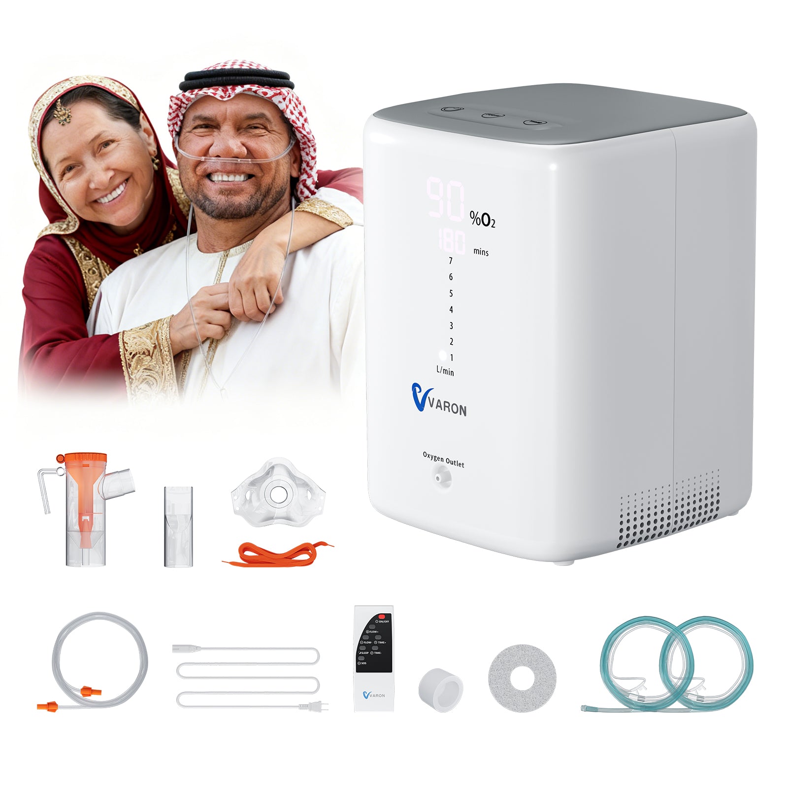 VARON VH-3 | Sürekli Akışlı Ev Tipi Oksijen Konsantratörü (1-7 ayar seçeneği)