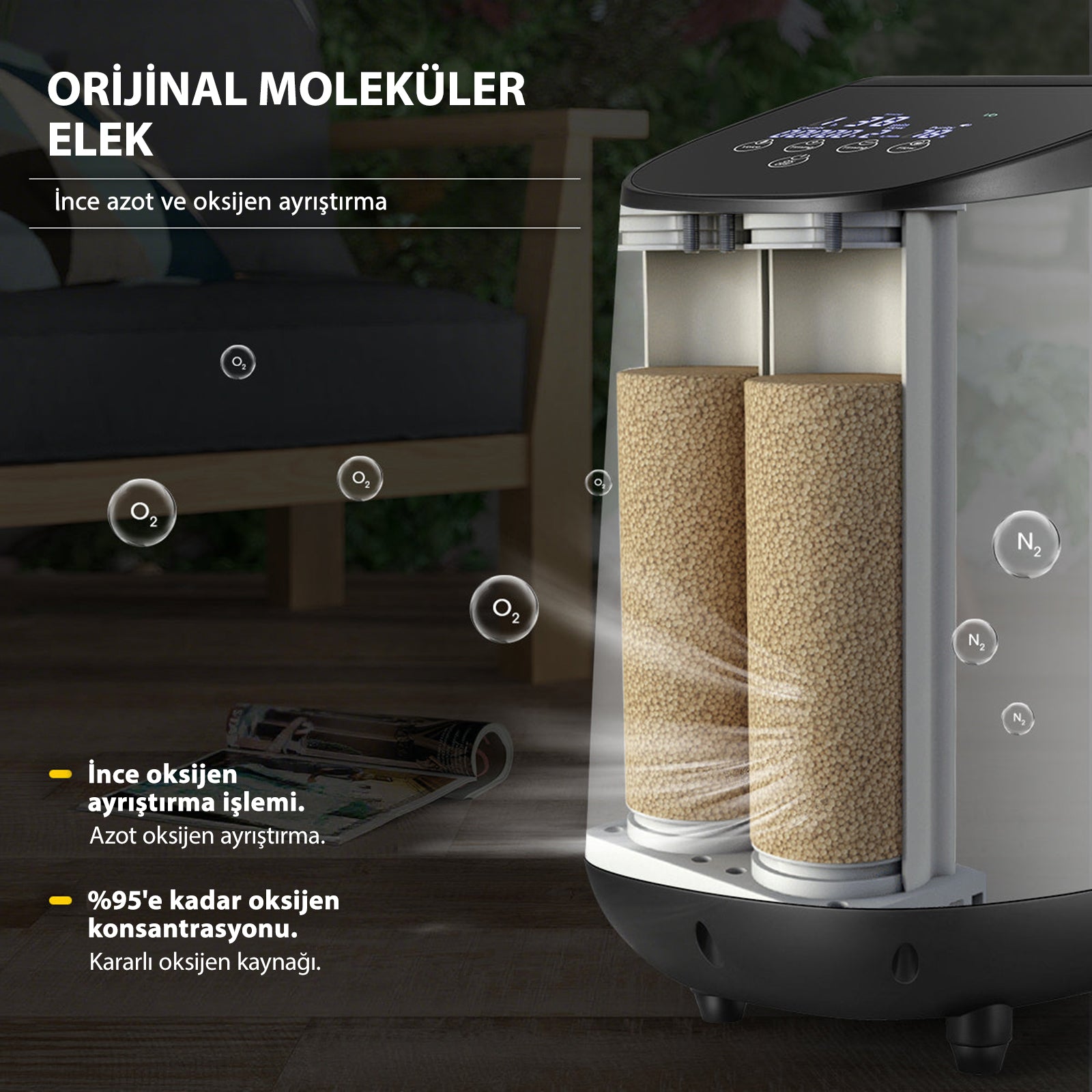 VARON VH-2 | Sürekli Akışlı Ev Tipi Oksijen Konsantratörü (1-7 ayar seçeneği)