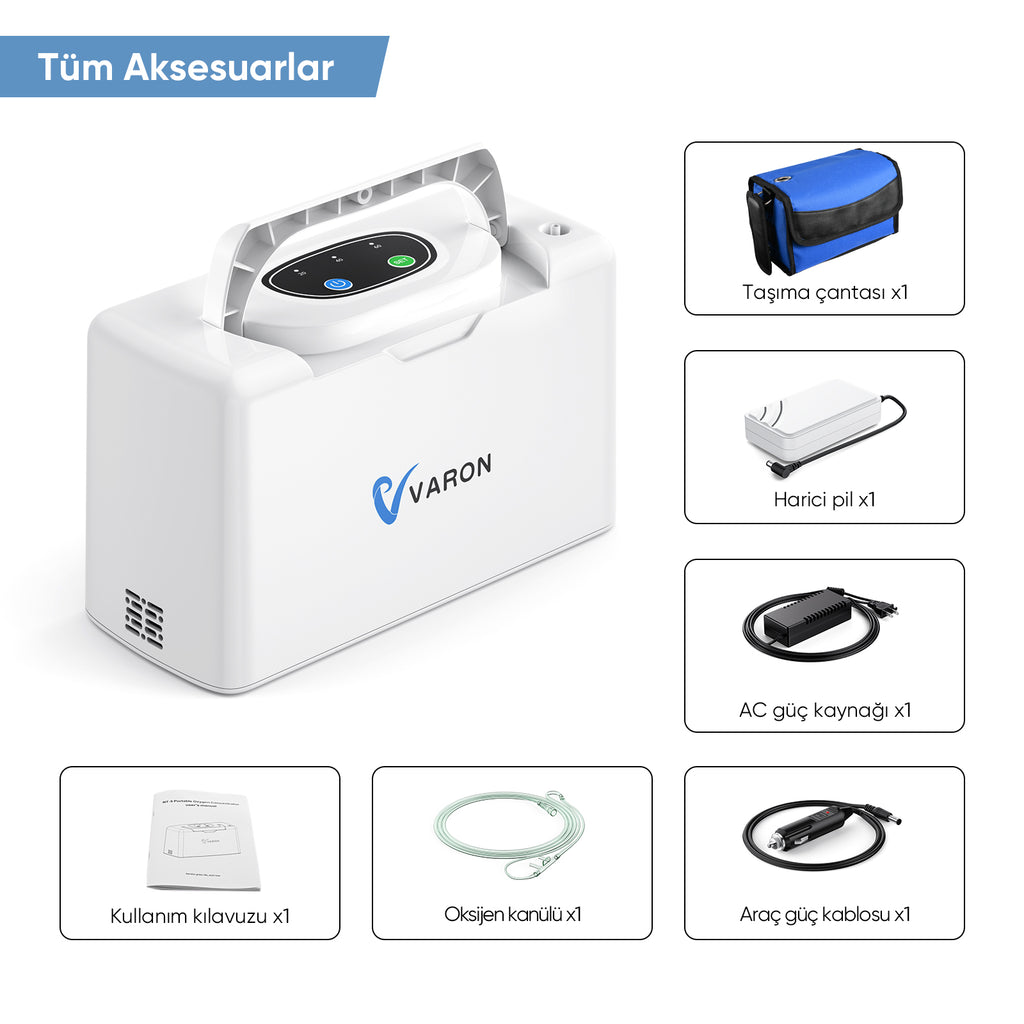 VARON VL-2 | 3 Litrelik Taşınabilir Oksijen Cihazı