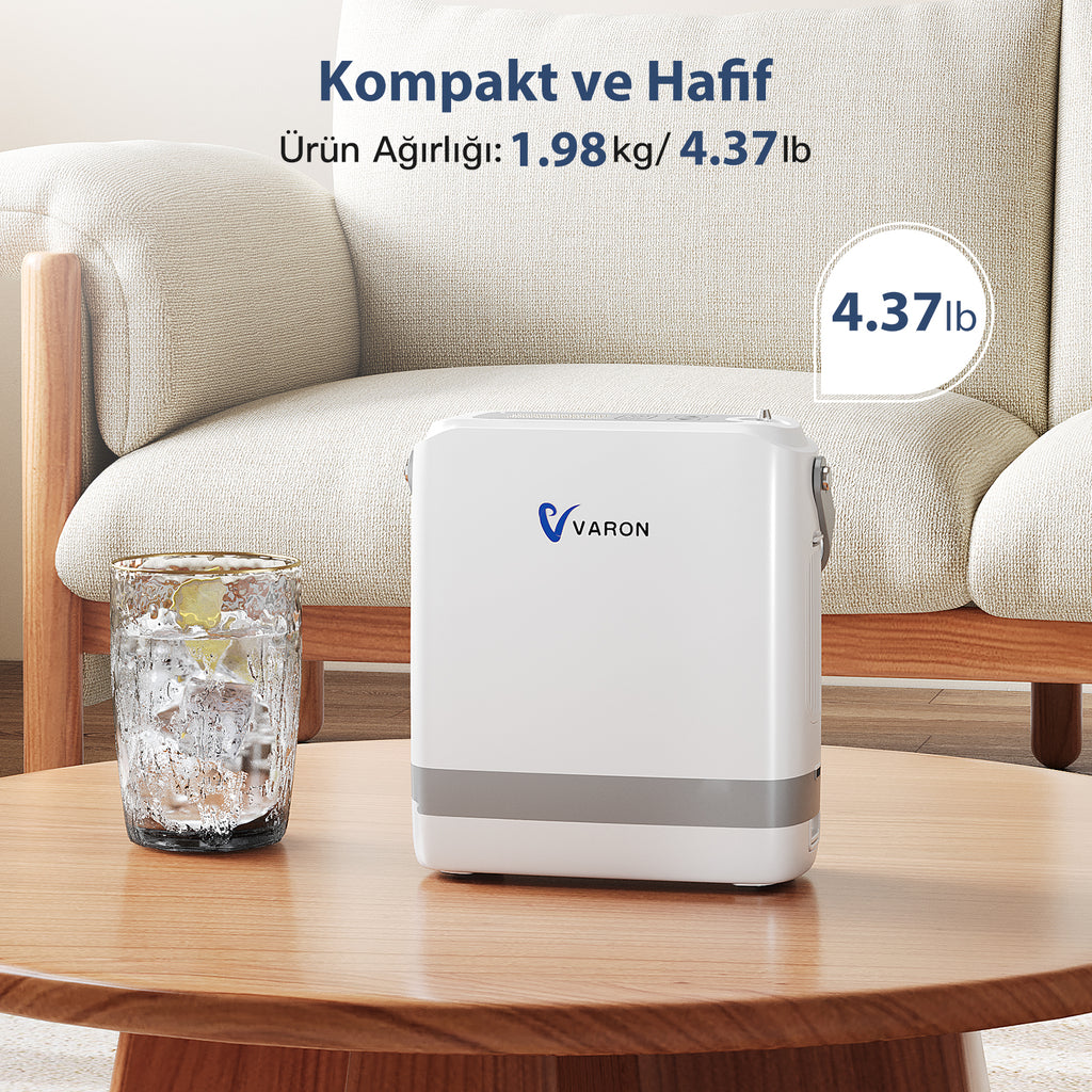 Yeni VARON VP-8G | Darbeli Akışlı Taşınabilir Oksijen Konsantratörü (1-8 ayar seçeneği)