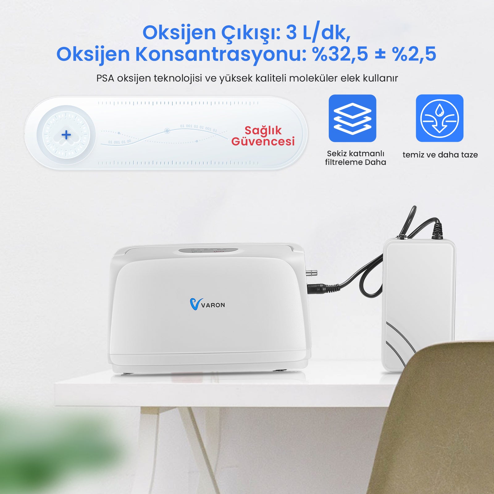VARON VL-1 | Hareket Halindeyken Kullanılabilen Mini Oksijen Cihazı