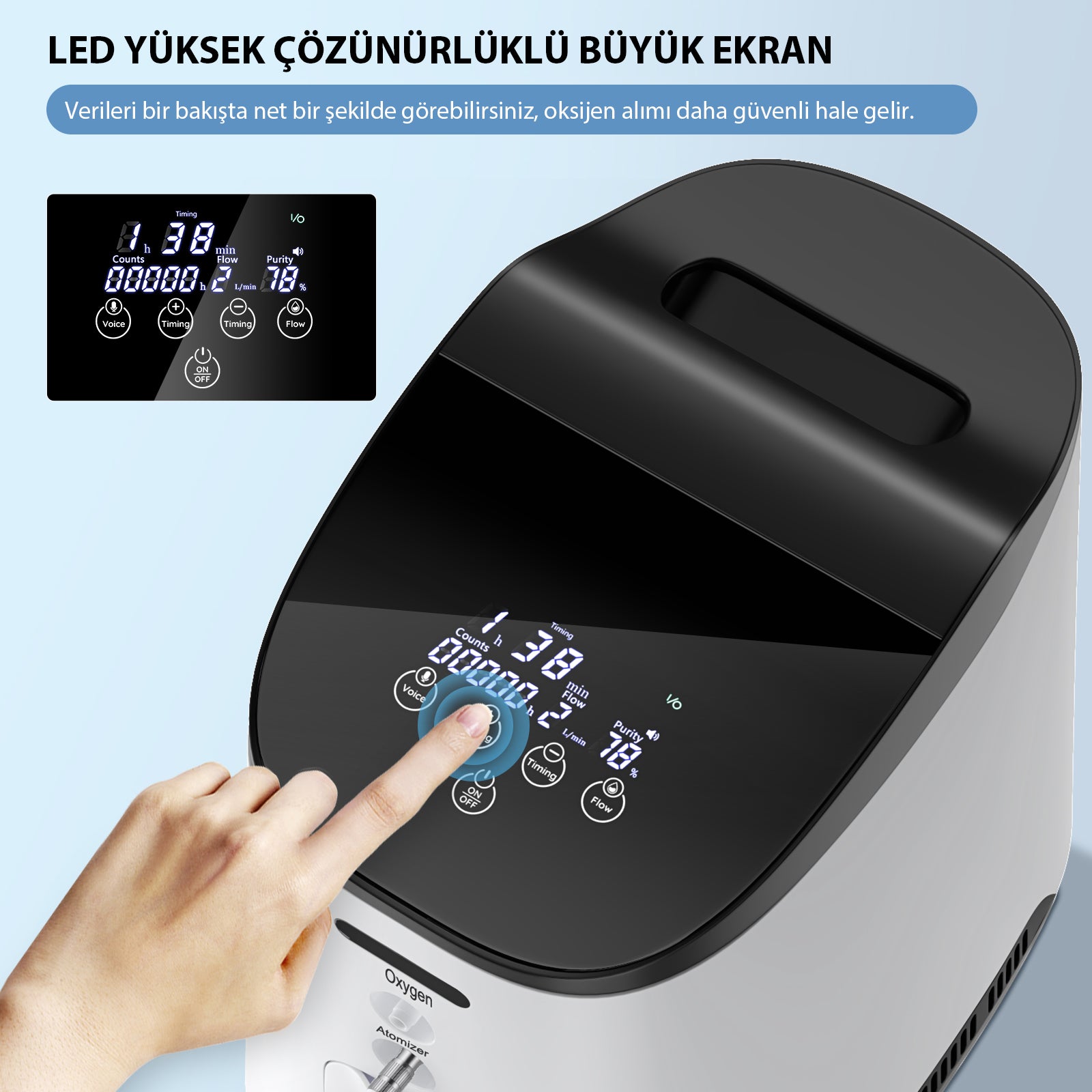 VARON VH-2 | Sürekli Akışlı Ev Tipi Oksijen Konsantratörü (1-7 ayar seçeneği)