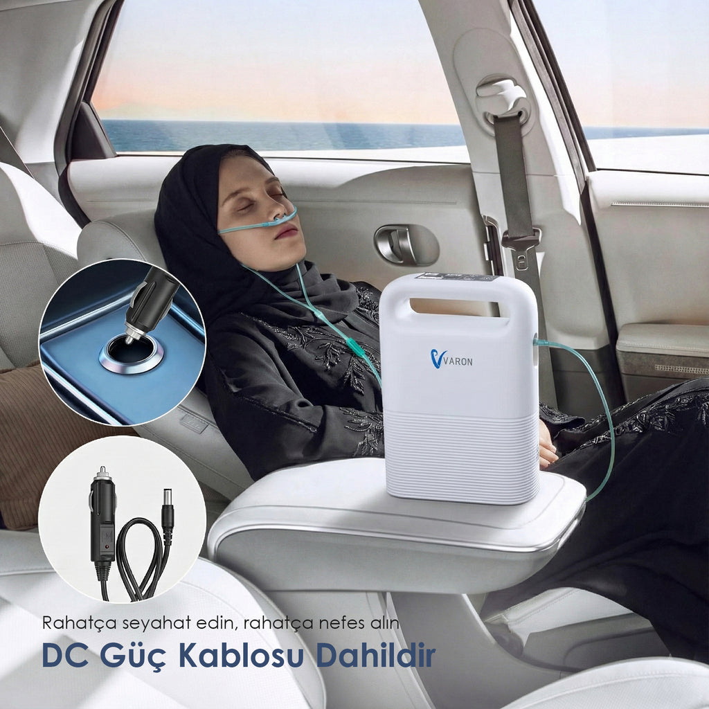 VARON VP-2 | Darbeli Akışlı Taşınabilir Oksijen Konsantratörü (1-5 ayar)