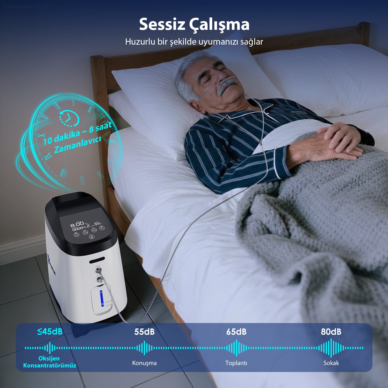 VARON VH-2 Pro | Sürekli Akışlı Ev Tipi Oksijen Konsantratörü (1-8 ayar seçeneği)