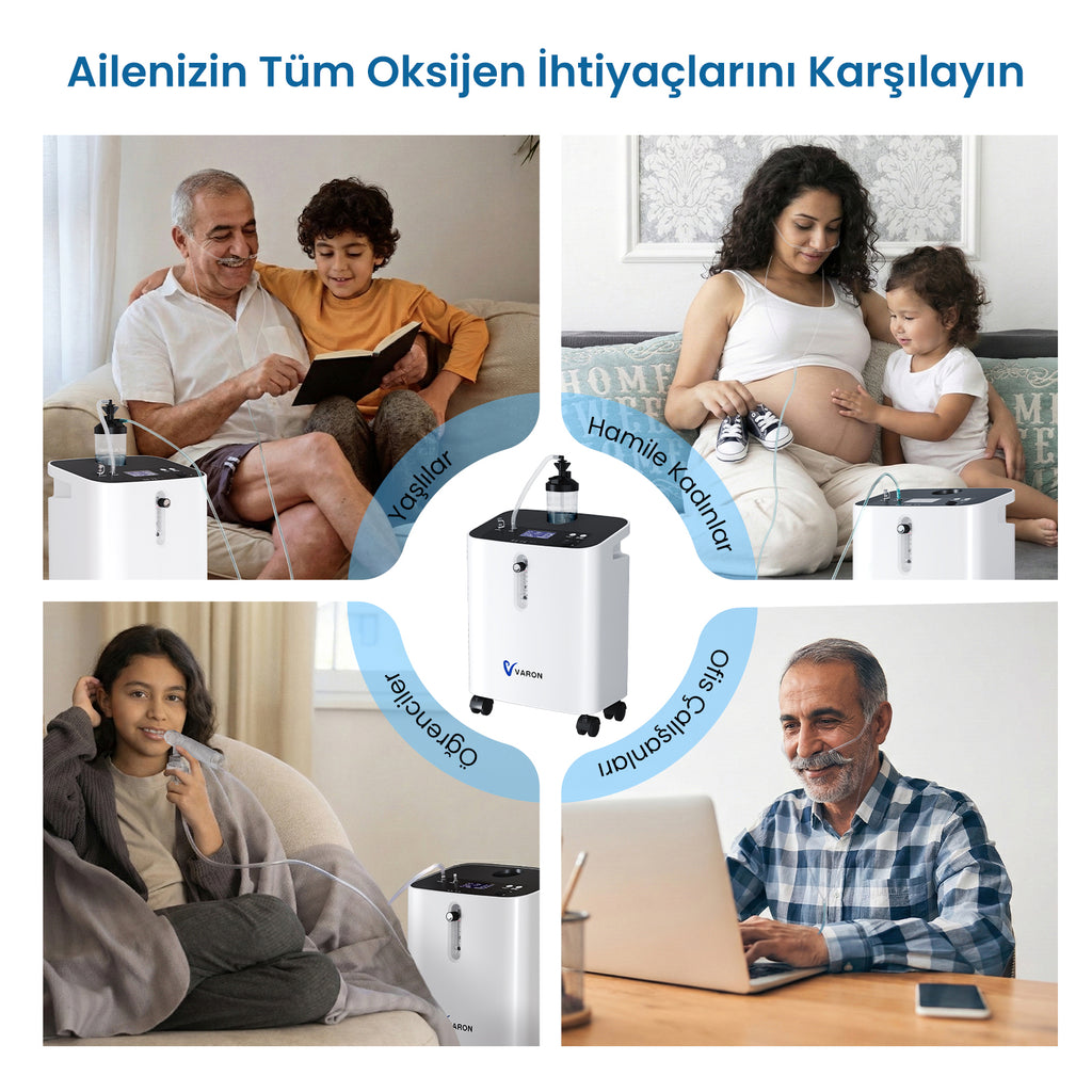 VARON VH-3 Pro | Sürekli Akışlı Ev Tipi Oksijen Konsantratörü (1-9 ayar)