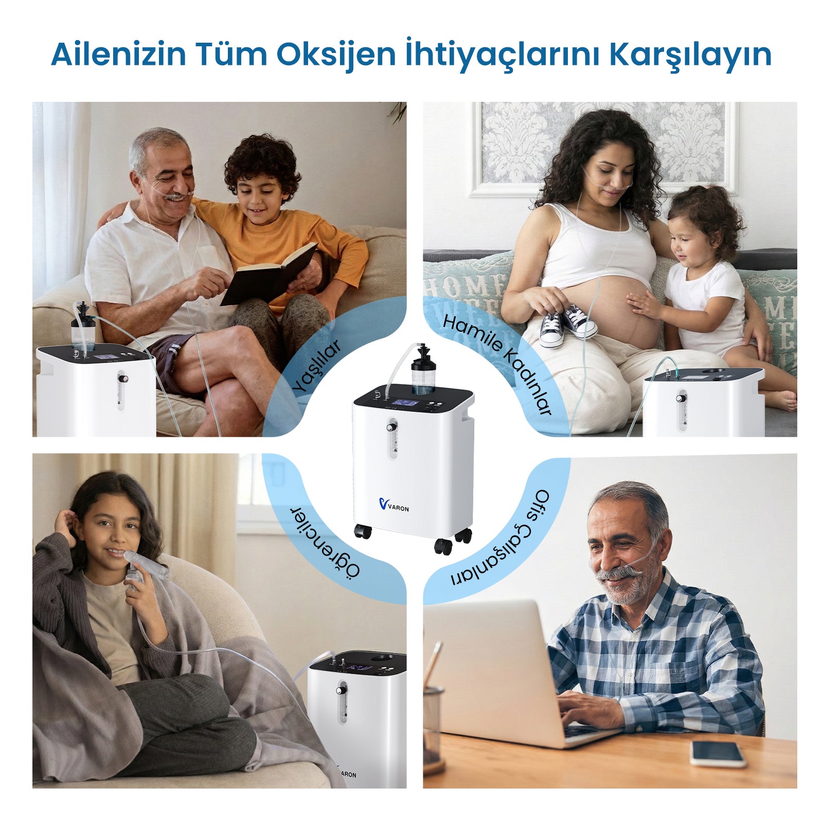 VARON VH-3 Pro | Sürekli Akışlı Ev Tipi Oksijen Konsantratörü (1-9 ayar)
