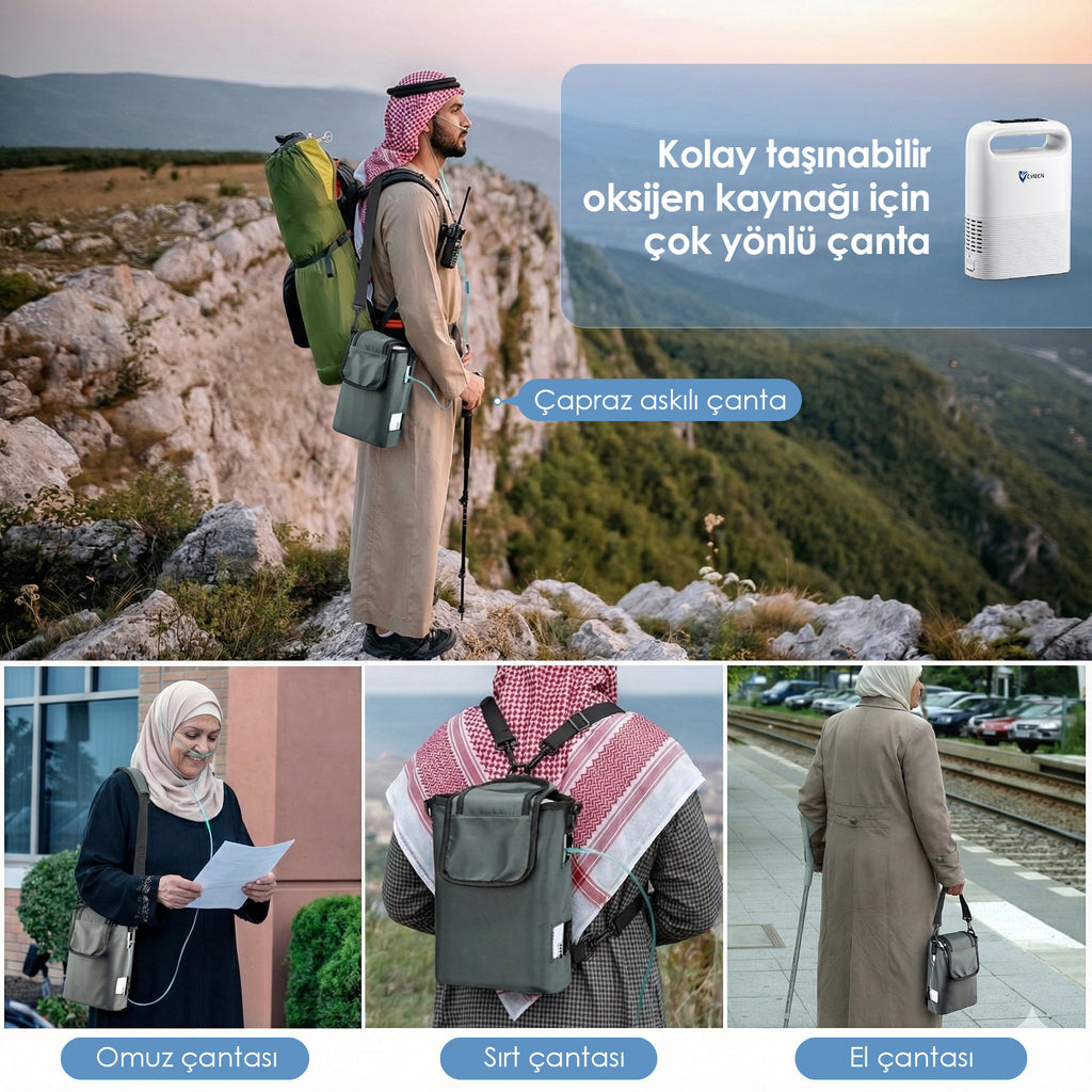 VARON VP-2 | Darbeli Akışlı Taşınabilir Oksijen Konsantratörü (1-5 ayar)