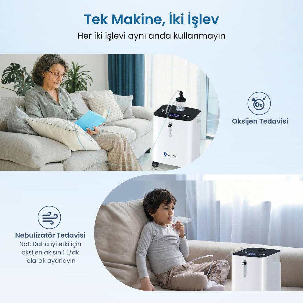 VARON VH-3 Pro | Sürekli Akışlı Ev Tipi Oksijen Konsantratörü (1-9 ayar)