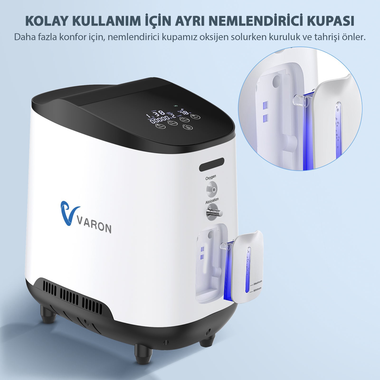 VARON VH-2 | Sürekli Akışlı Ev Tipi Oksijen Konsantratörü (1-7 ayar seçeneği)