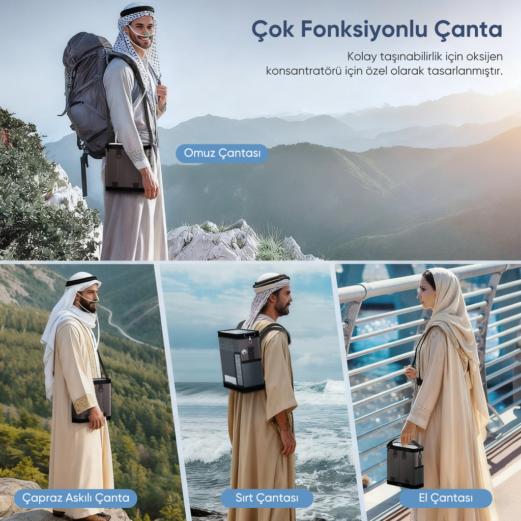 VARON VP-6 | Sürekli Akışlı Taşınabilir Oksijen Konsantratörü (1-6 ayar)