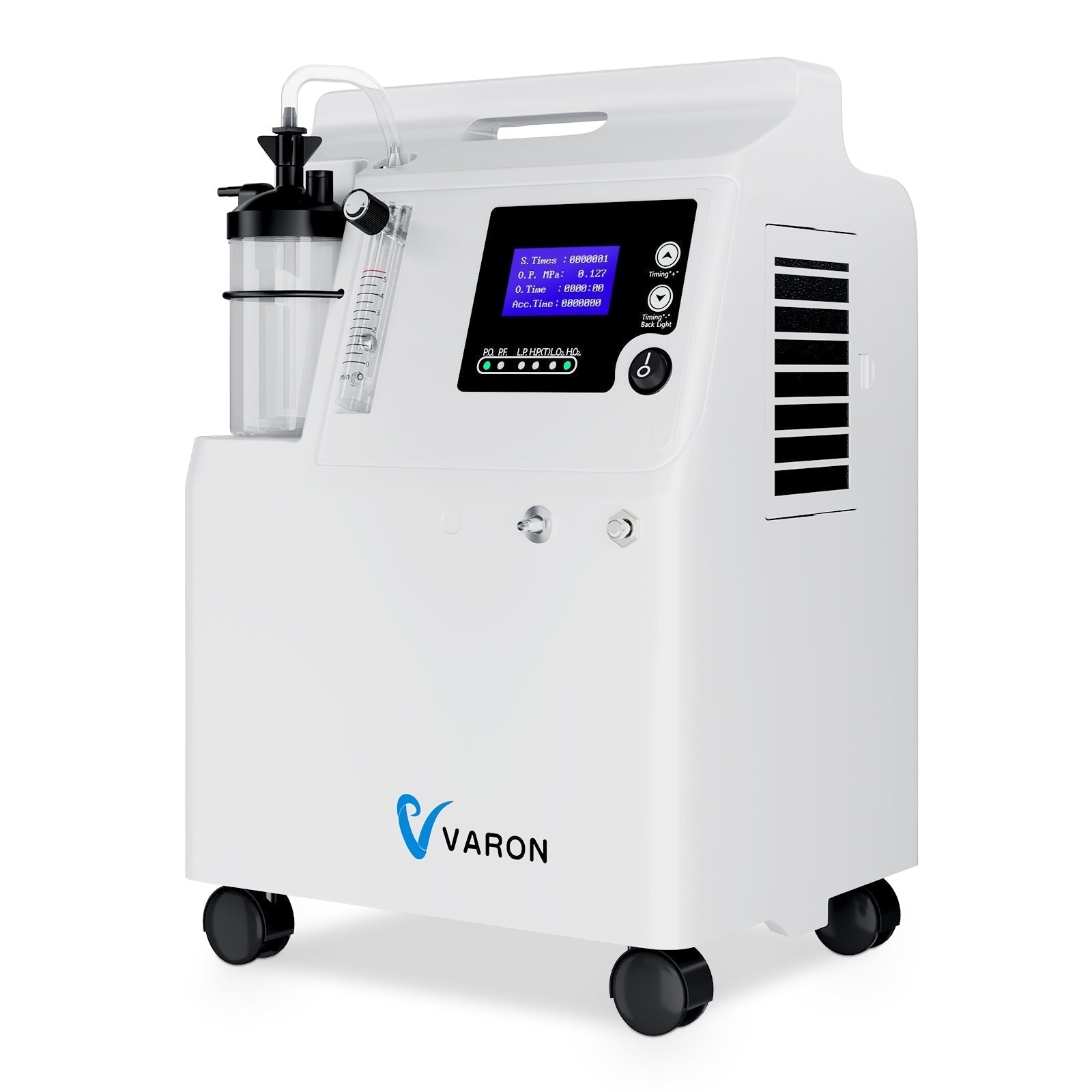 VARON Serene 5L |  Düşük ses seviyesine sahip, 72 saat çalışma süresi sunan, FDA onaylı ev tipi oksijen cihazı.